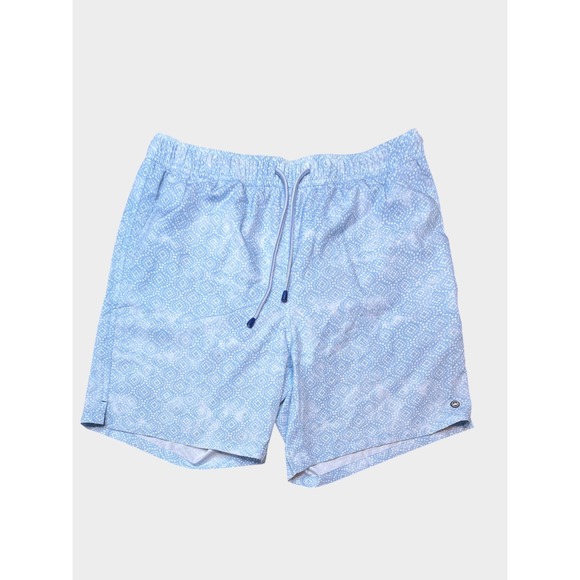 Peter Millar Other - Peter Millar Mens Blue Geometric Tile Print Swim Trunks Shorts 6in Inseam Size M
